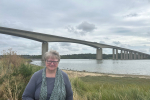 Therese at the Orwell Bridge