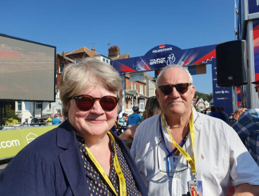 Therese and Steve Wiles on the Tour of Britain startline